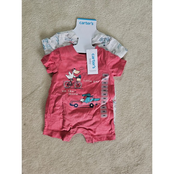 Carter's Other - 8 Carter's Boys Rompers, NWT, set of 2, 3 months